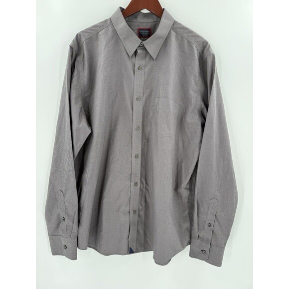 Untuckit Shirt Men's Gray Sanglovese XXLARGE Slim Fit Button Up Wrinkle Free EUC - Picture 7 of 12